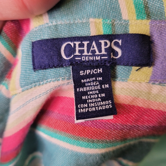 Chaps Retro Stripe button down Shirt Size Small - Picture 6 of 6
